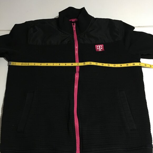 T-Mobile Jacket Mens Small Black Full Zip Employee Ribbed Sweatshirt - Picture 7 of 8